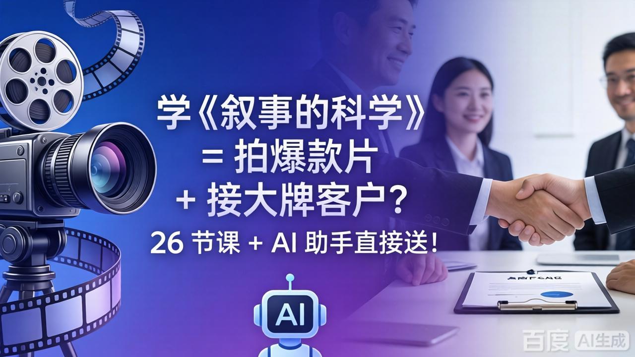 学《叙事的科学》= 拍爆款片 + 接大牌客户？26 节课 + AI 助手直接送！-悟思笔记，一个低调的学习营。