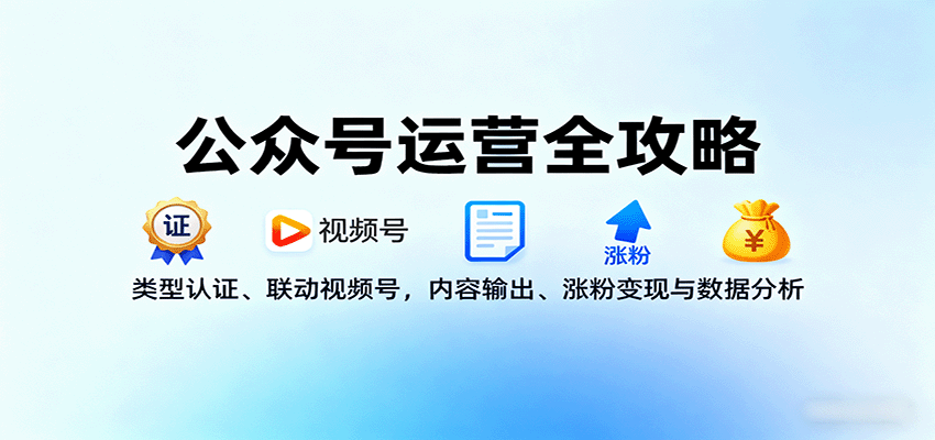 公众号运营全攻略：类型认证、联动视频号，内容输出、涨粉变现与数据分析-悟思笔记，一个低调的学习营。