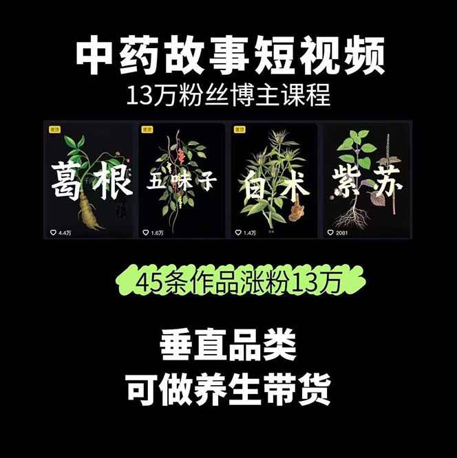 图片[2]-中药文化赛道：溯源故事开发，AI工具实战，平台运营，全方位解锁中医流量变现新路径-悟思笔记，一个低调的学习营。