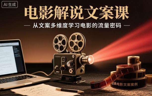 电影解说文案课，从文案多维度学习电影的流量密码-悟思笔记，一个低调的学习营。