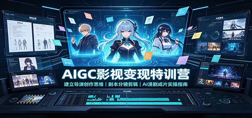 AIGC影视变现特训营：建立导演创作思维，剧本分镜剪辑，AI漫剧成片实操指南-悟思笔记，一个低调的学习营。