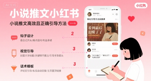 小说推文小红书高转化引导方法实操课，小说推文高效且正确引导方法-悟思笔记，一个低调的学习营。