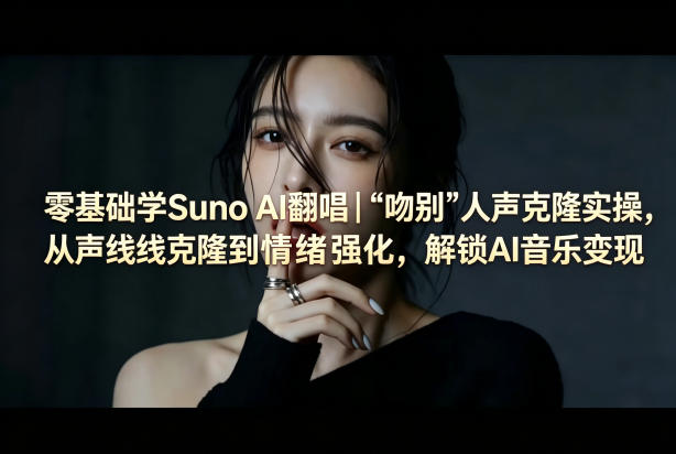 零基础学Suno AI翻唱｜《吻别》人声克隆实操，从声线克隆到情绪强化，解锁AI音乐变现-悟思笔记，一个低调的学习营。