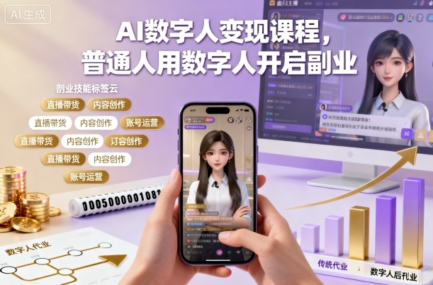 AI数字人变现课程，普通人用数字人开启副业-悟思笔记，一个低调的学习营。