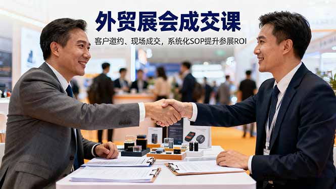 外贸展会成交课，含目标制定、客户邀约、现场成交，系统化SOP提升参展ROI-悟思笔记，一个低调的学习营。