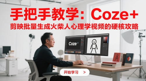 手把手教学：Coze + 剪映批量生成火柴人心理学视频的硬核攻略-悟思笔记，一个低调的学习营。