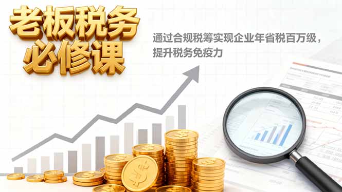 老板税务必修课，通过合规税筹实现企业年省税百万级，提升税务免疫力-悟思笔记，一个低调的学习营。