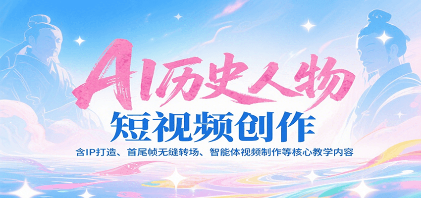 AI历史人物短视频创作，含IP打造、首尾帧无缝转场、智能体视频制作等核心教学内容-悟思笔记，一个低调的学习营。