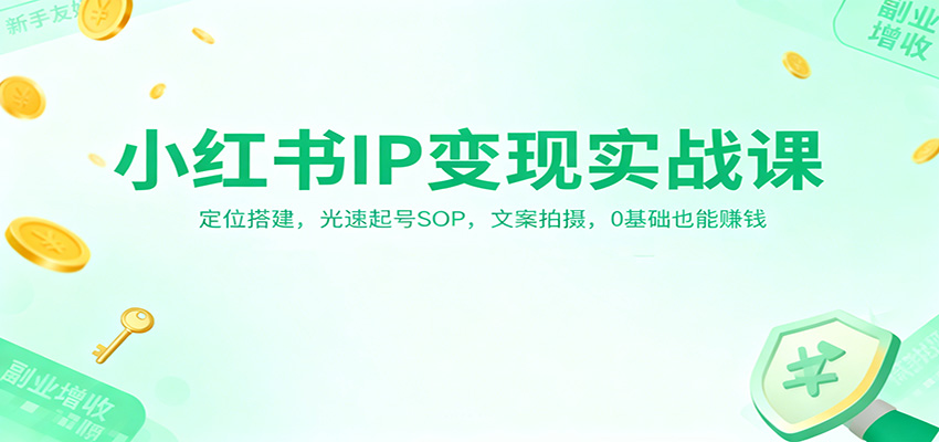 小红书IP变现实战课：定位搭建，光速起号SOP，文案拍摄，0基础也能赚钱-悟思笔记，一个低调的学习营。