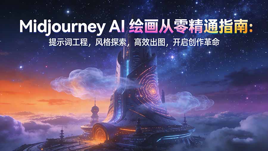 Midjourney AI绘画从零精通指南：提示词工程，风格探索，高效出图，开启创作革命-悟思笔记，一个低调的学习营。