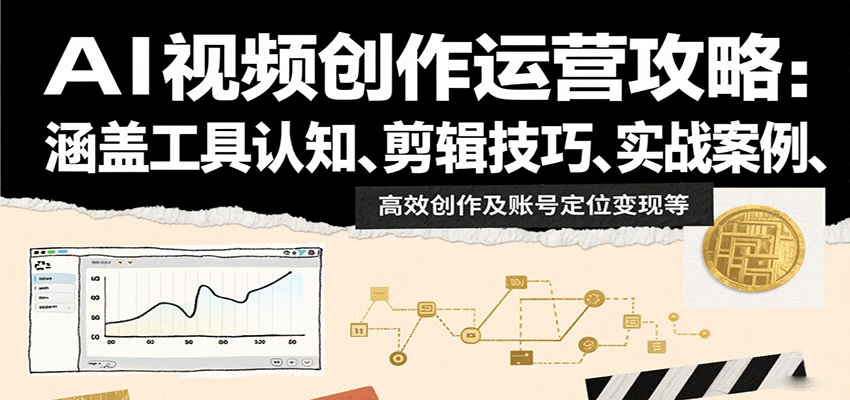 AI视频创作运营攻略：涵盖工具认知、剪辑技巧、实战案例、高效创作及账号定位变现等-悟思笔记，一个低调的学习营。