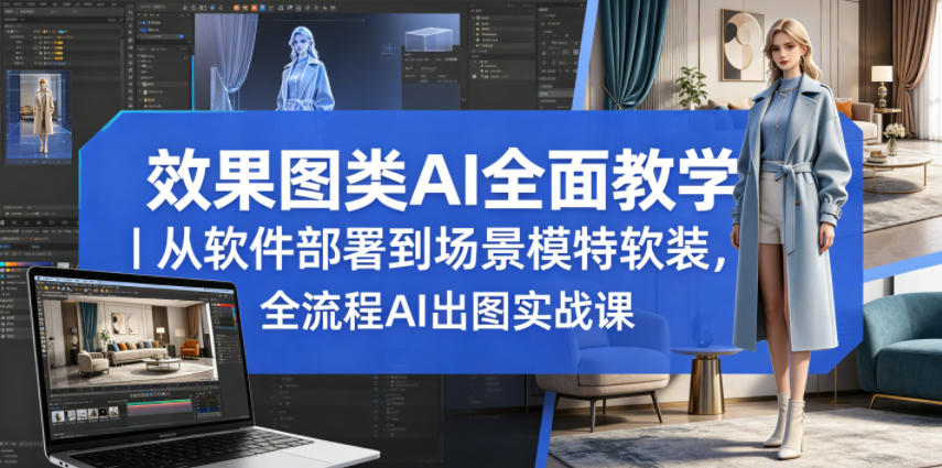 效果图类AI全面教学｜从软件部署到场景模特软装，全流程AI出图实战课-悟思笔记，一个低调的学习营。