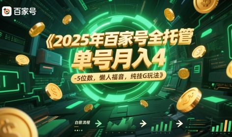 2025年百家号全托管，单号月入4-5位数，懒人福音，纯挂G玩法【揭秘】-悟思笔记，一个低调的学习营。