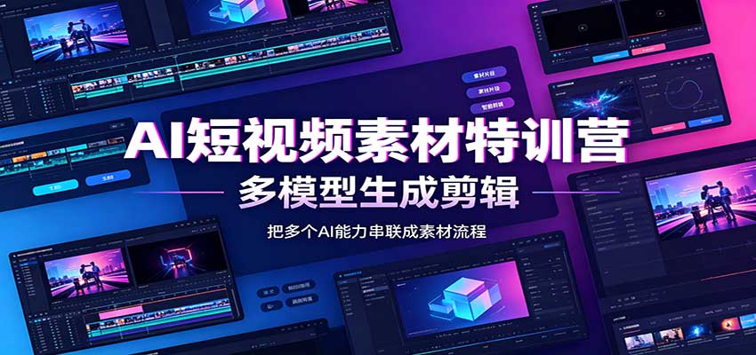 AI短视频素材特训营：Codex本地部署实操，多模型生成剪辑，爆量素材挖掘教学-悟思笔记，一个低调的学习营。
