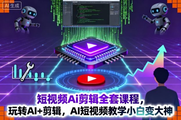 短视频Ai剪辑全套课程，玩转AI+剪辑，AI短视频教学小白变大神-悟思笔记，一个低调的学习营。