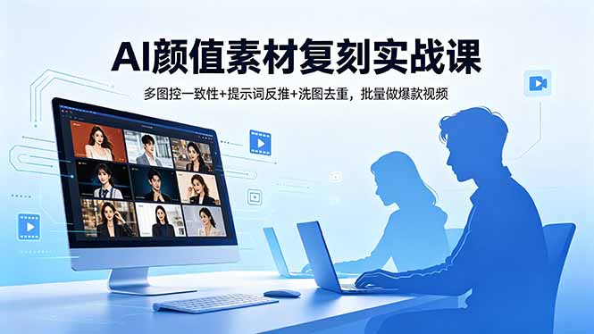 AI颜值素材复刻实战课，多图控一致性+提示词反推+洗图去重，批量做爆款视频-悟思笔记，一个低调的学习营。