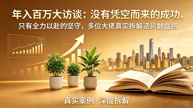 年入百万大访谈-更新：没有凭空而来的成功，只有全力以赴的坚守，多位大佬真实拆解逆风翻盘路-悟思笔记，一个低调的学习营。