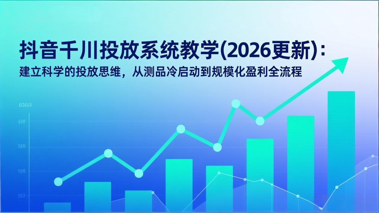 抖音千川投放系统教学(2026更新-悟思笔记，一个低调的学习营。
