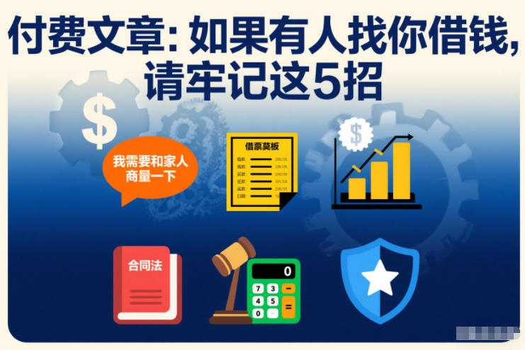 付费文章：如果有人找你借钱，请牢记这5招-悟思笔记，一个低调的学习营。