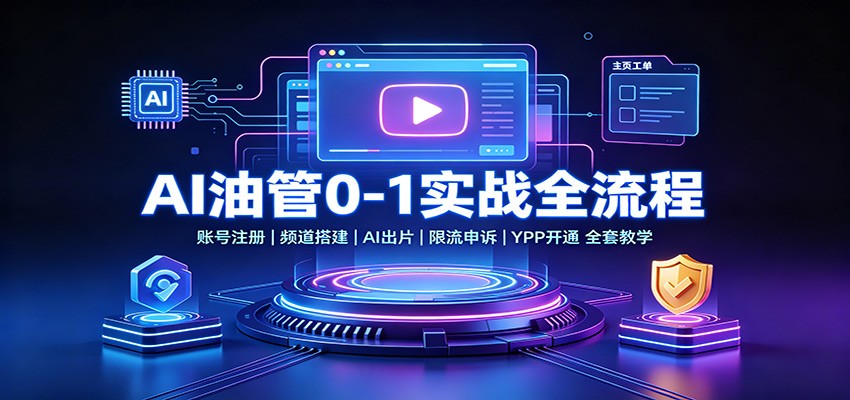 AI油管0-1实战：账号注册频道搭建，AI出片，限流申诉，YPP开通全套教学-悟思笔记，一个低调的学习营。