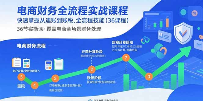 电商财务全流程实战课程：快速掌握从建账到报税的全流程技能(36节课-悟思笔记，一个低调的学习营。