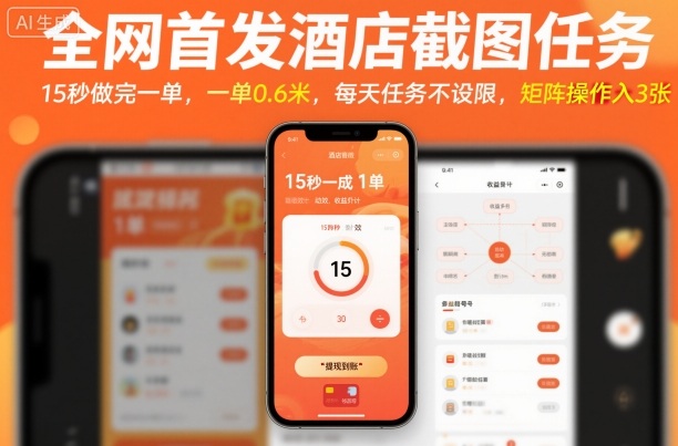 全网首发酒店截图任务，15秒做完一单，一单0.6米，每天任务不设限，矩阵操作日入3张【揭秘】-悟思笔记，一个低调的学习营。