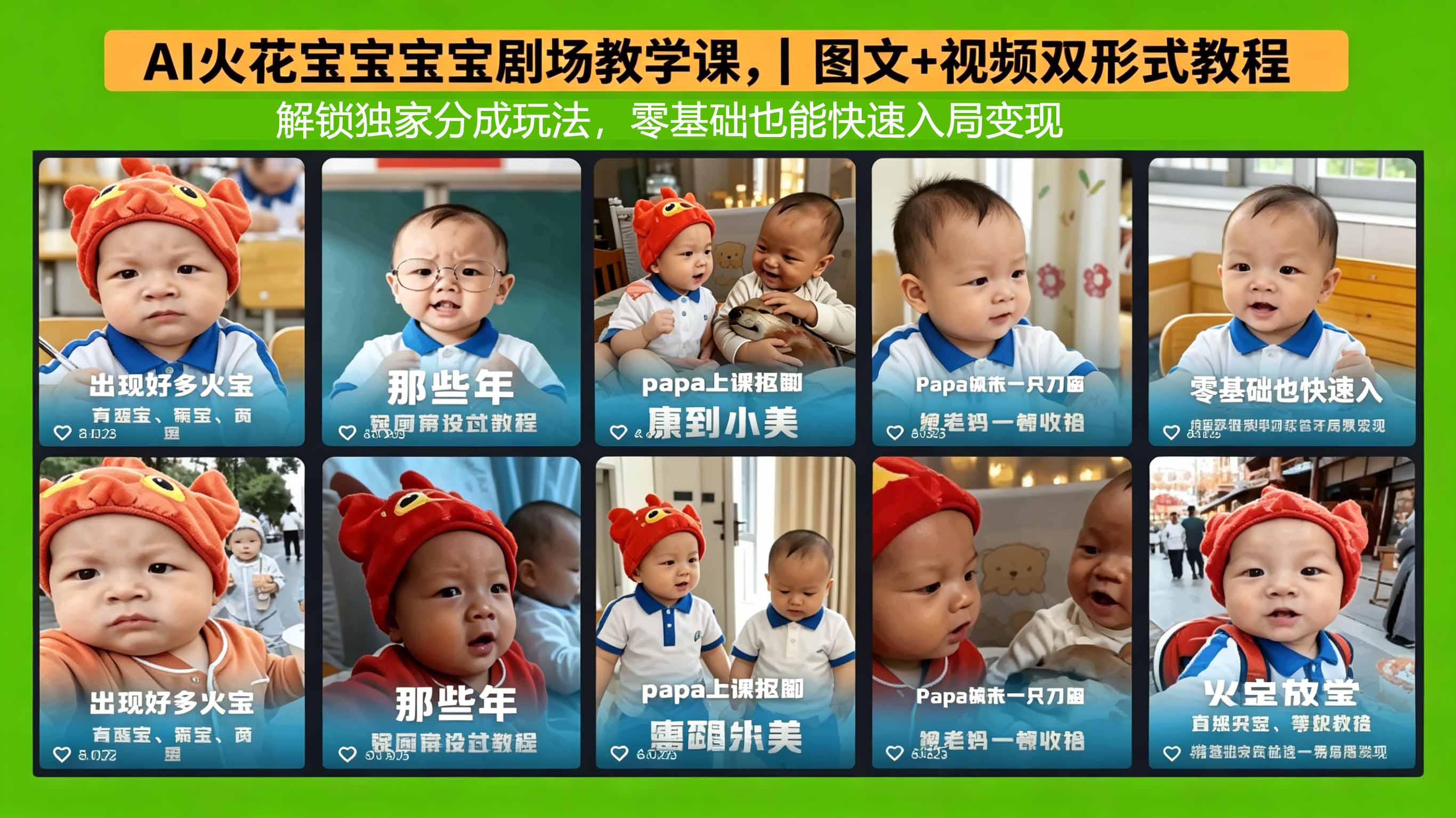 AI火花宝宝宝宝剧场教学课，图文+视频双形式教程，解锁独家分成玩法，零基础也能快速入局变现-悟思笔记，一个低调的学习营。