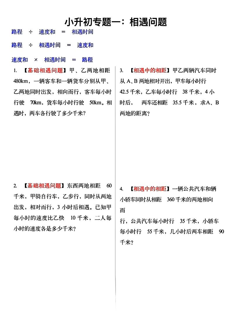六年级下数学小升初必考应用题12大专题练习-悟思笔记，一个低调的学习营。