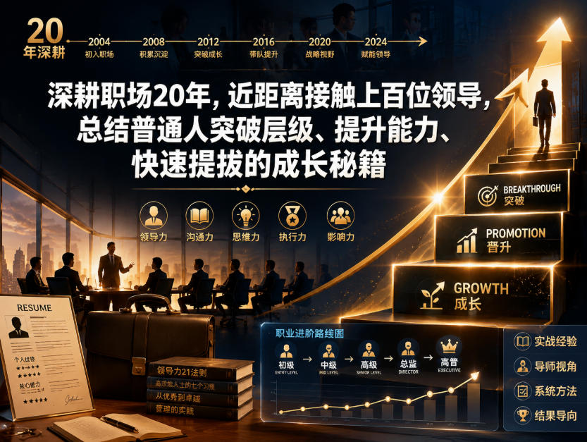付费文章：深耕职场20年，近距离接触上百位领导，总结普通人突破层级、提升能力、快速提拔的成长秘籍(全网独家干货)-悟思笔记，一个低调的学习营。