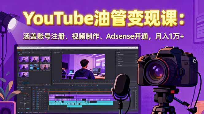 2025YouTube油管变现课：涵盖账号注册、视频制作、Adsense开通，月入1万+-悟思笔记，一个低调的学习营。