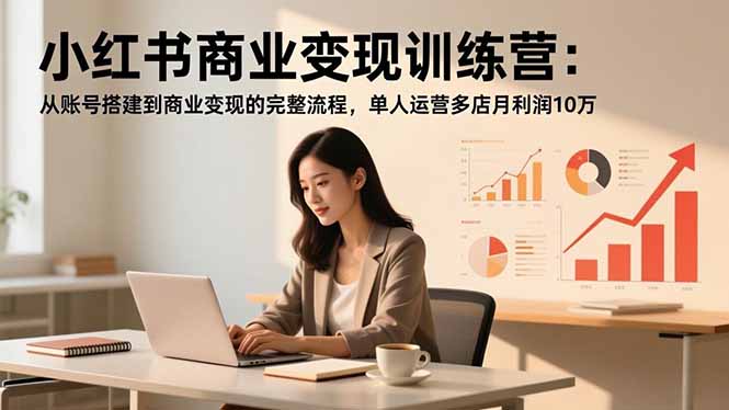小红书商业变现训练营：从账号搭建到商业变现的完整流程，单人运营多店月利润10万-悟思笔记，一个低调的学习营。