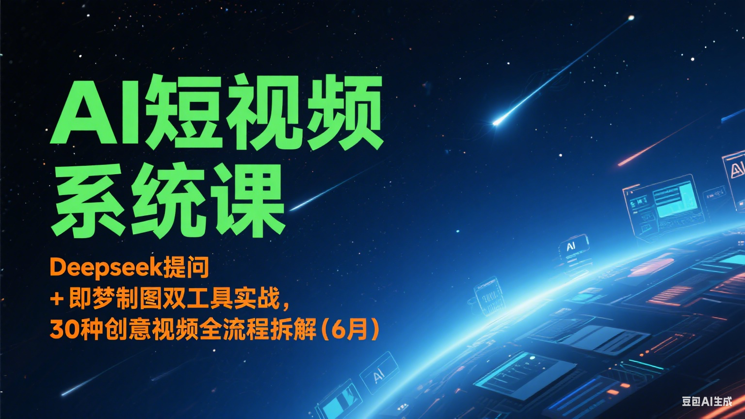 AI短视频系统课：Deepseek提问 + 即梦制图双工具实战，30种创意视频全流程拆解(6月)-悟思笔记，一个低调的学习营。