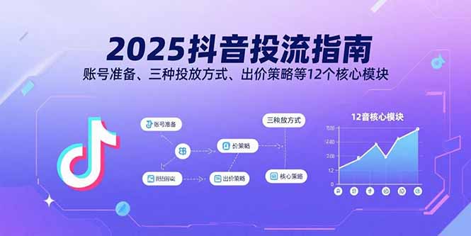 2025抖音投流指南，账号准备、三种投放方式、出价策略等12个核心模块-悟思笔记，一个低调的学习营。