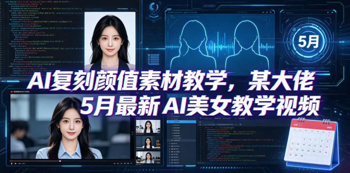 AI复刻颜值素材教学，某大佬5月最新AI美女教学视频，内含4月好物复刻教学-悟思笔记，一个低调的学习营。