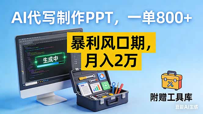 AI代写制作PPT，一单800+， 暴利风口期，月入2万【附工具】-悟思笔记，一个低调的学习营。