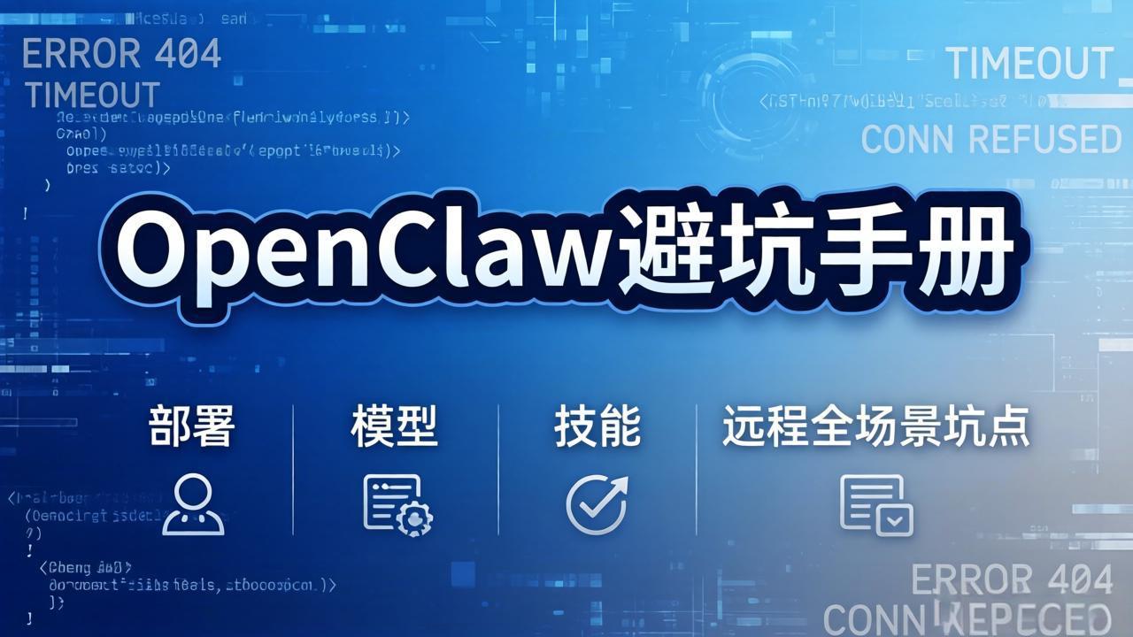 OpenClaw避坑手册：部署+模型+技能+远程全场景坑点，一次性给你说全，少走弯路-悟思笔记，一个低调的学习营。