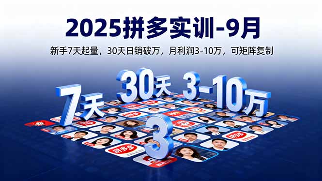 2025拼多多实训-9月：新手7天起量,30天日销破万,月利润3-10万,可矩阵复制-悟思笔记，一个低调的学习营。