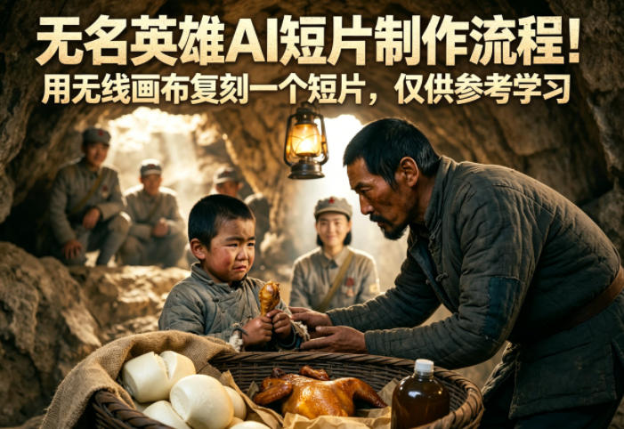 无名英雄AI短片制作流程！用无线画布复刻一个短片，仅供参考学习-悟思笔记，一个低调的学习营。
