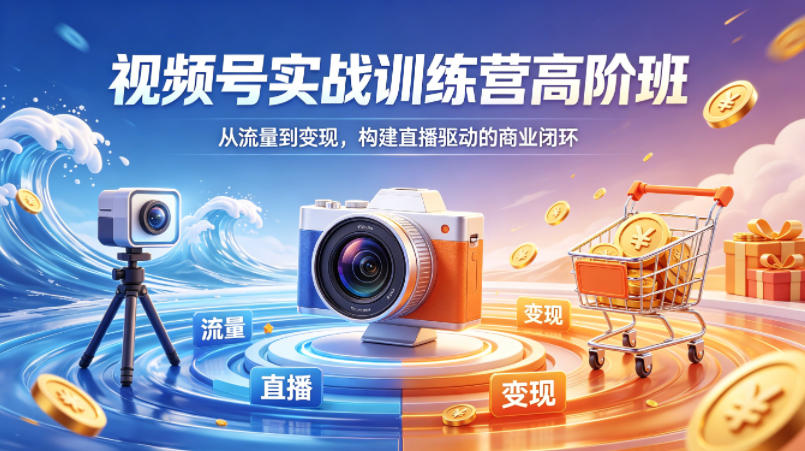 视频号实战训练营高阶班，从流量到变现，构建直播驱动的商业闭环(26年4月)-悟思笔记，一个低调的学习营。