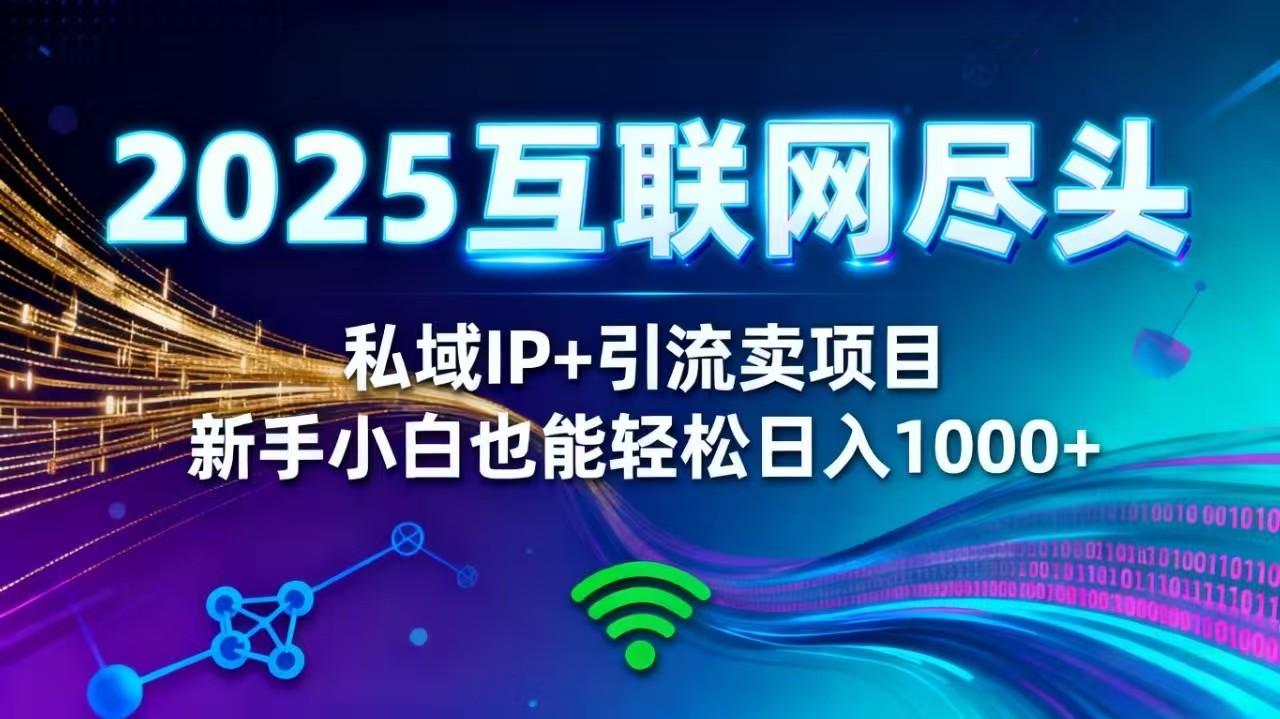 2025网创尽头王炸项目！私域 IP + 精准引流，新手小白在家躺赚日入 1000+-悟思笔记，一个低调的学习营。