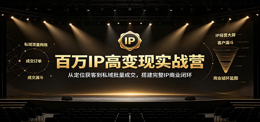 百万IP高变现实战营：从定位获客到私域批量成交，搭建完整IP商业闭环-悟思笔记，一个低调的学习营。