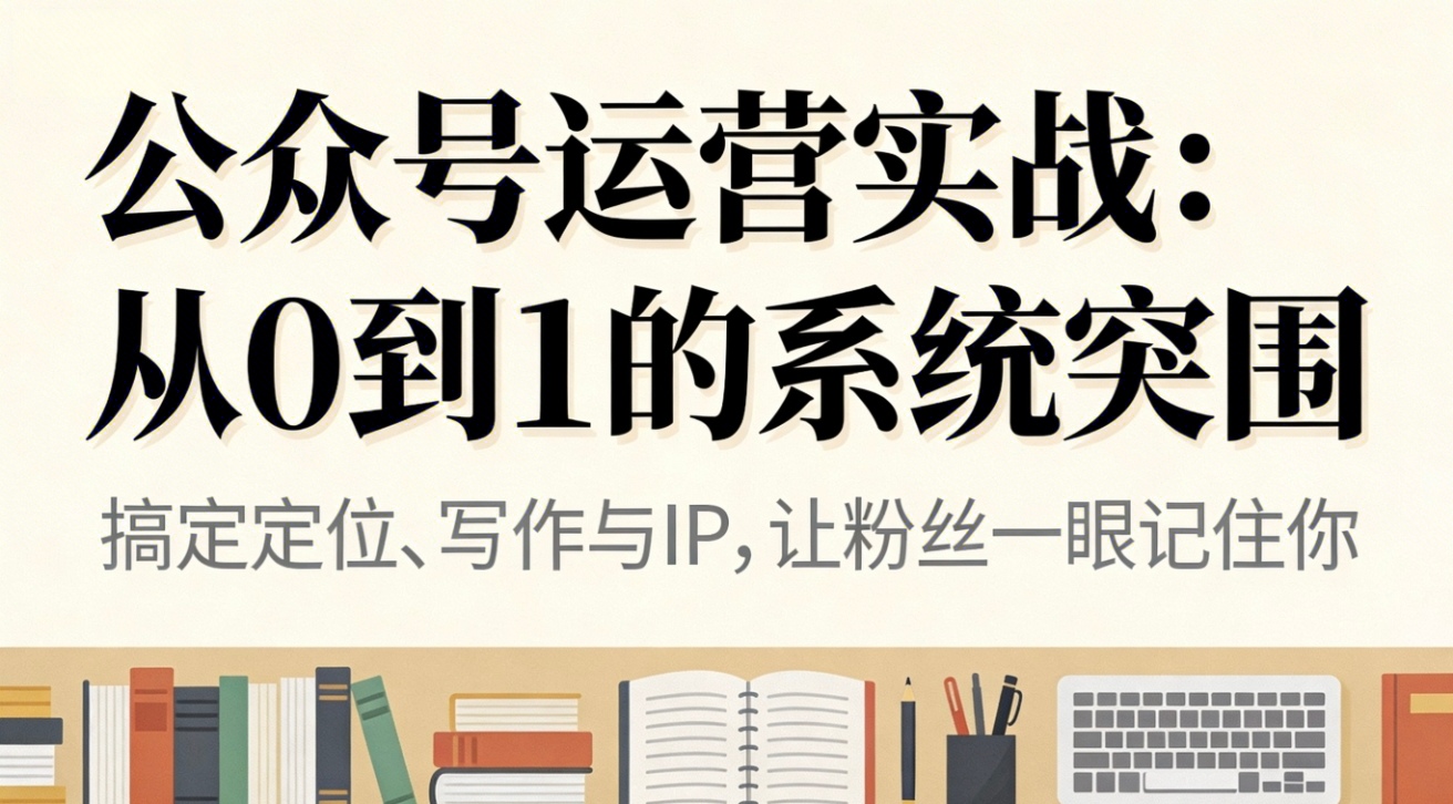 公众号运营实战：从0到1的系统突围-悟思笔记，一个低调的学习营。
