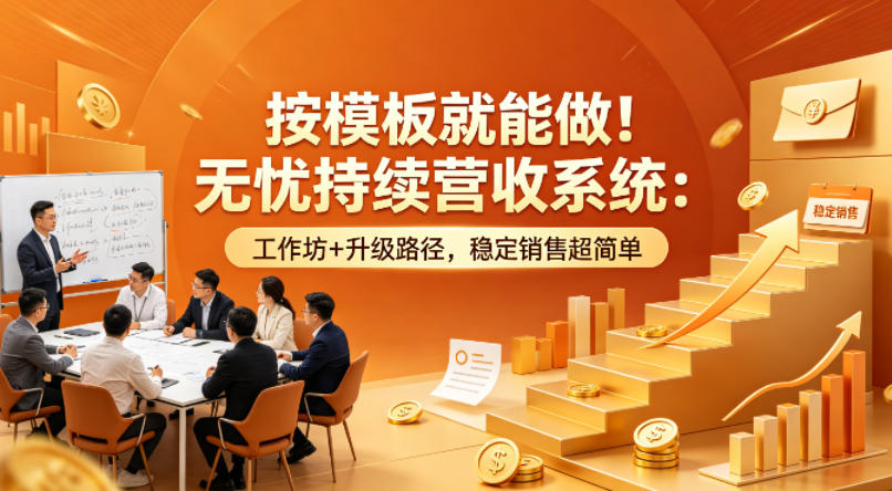 按模板就能做！无忧持续营收系统：工作坊+升级路径，稳定销售超简单【原创双语字幕】-悟思笔记，一个低调的学习营。