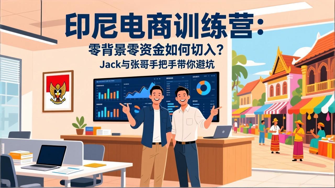 印尼电商训练营：零背景零资金如何切入？Jack与张哥手把手带你避坑-悟思笔记，一个低调的学习营。