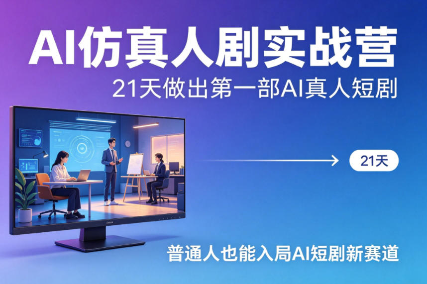 AI仿真人剧实战营，21天做出第一部AI真人短剧，普通人也能入局AI短剧新赛道-悟思笔记，一个低调的学习营。
