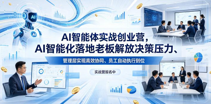AI智能体实战创业营26年4月23-25号线下课，AI智能化落地老板解放决策压力、管理层实现高效协同、员工自动执行到位-悟思笔记，一个低调的学习营。