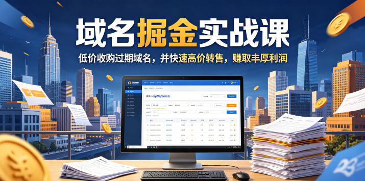 域名交易掘金实战课，低价收购过期域名，并快速高价转售，賺取丰厚利润【原创双语字幕】-悟思笔记，一个低调的学习营。