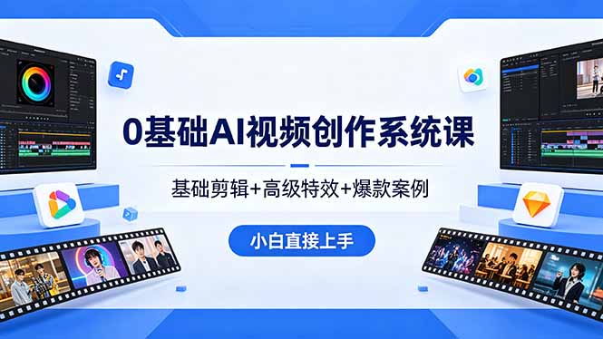 0基础AI视频创作系统课，基础剪辑+高级特效+爆款案例，小白直接上手-悟思笔记，一个低调的学习营。