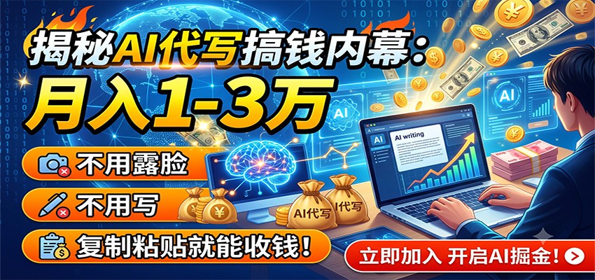 揭秘AI代写搞钱内幕：月入1-3万，不用露脸不用写，复制粘贴就能收钱！-悟思笔记，一个低调的学习营。