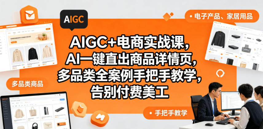 AIGC+电商实战课，AI一键直出商品详情页，多品类全案例手把手教学，告别付费美工(更新0820)-悟思笔记，一个低调的学习营。